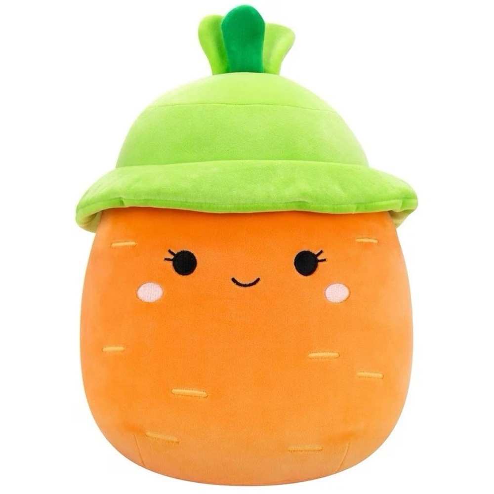 Squishmallows Orange and Green Carrot Stuffed Animal